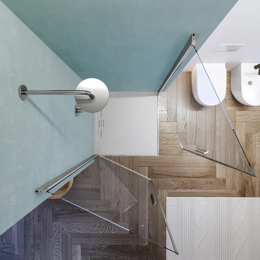 Box doccia 100x100 cm doppio battente con vetro temperato trasparente e profilo cromo 195h - Nilo