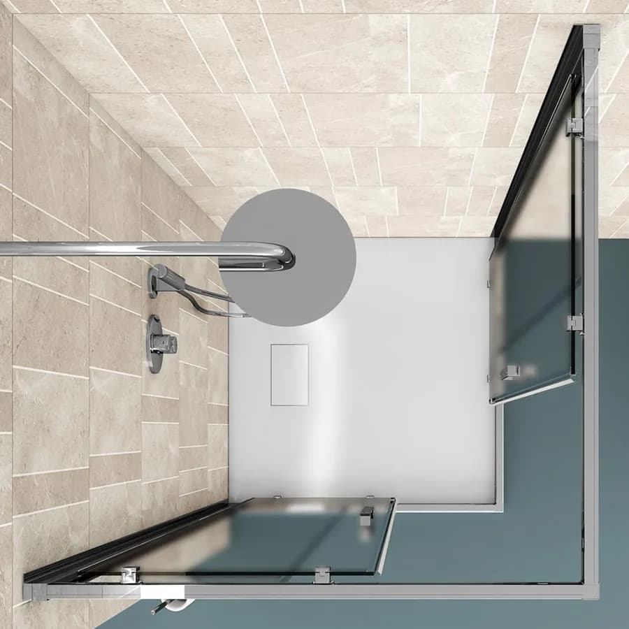 Box doccia 100x100 cm angolare scorrevole vetro opaco profilo cromo 195h - Moritz