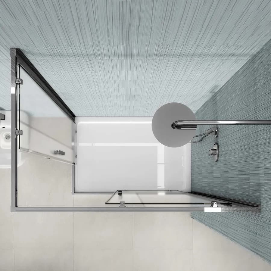 Box doccia 100x140 cm angolare scorrevole vetro opaco profilo cromo 195h - Moritz