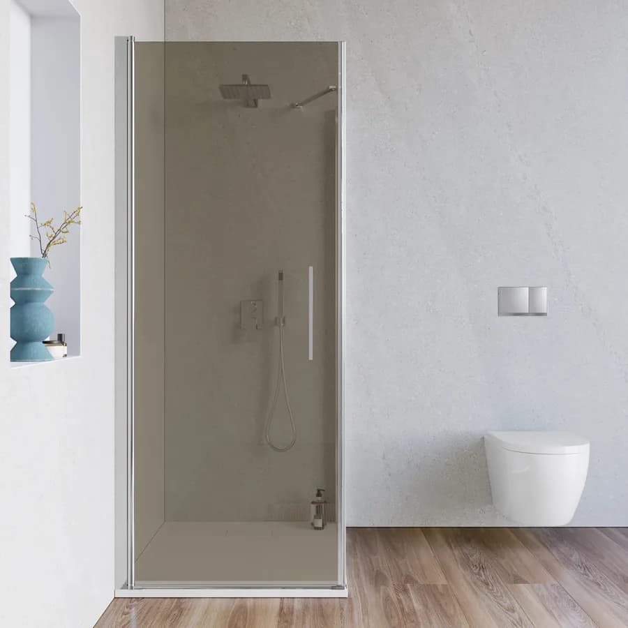 Box doccia 100x70 cm battente 70 cm con vetro temperato bronzato e profilo cromo 195h - Nilo