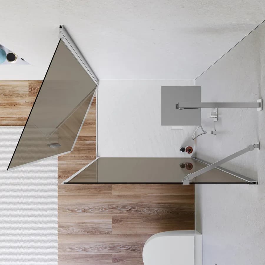 Box doccia 100x70 cm battente 70 cm con vetro temperato bronzato e profilo cromo 195h - Nilo