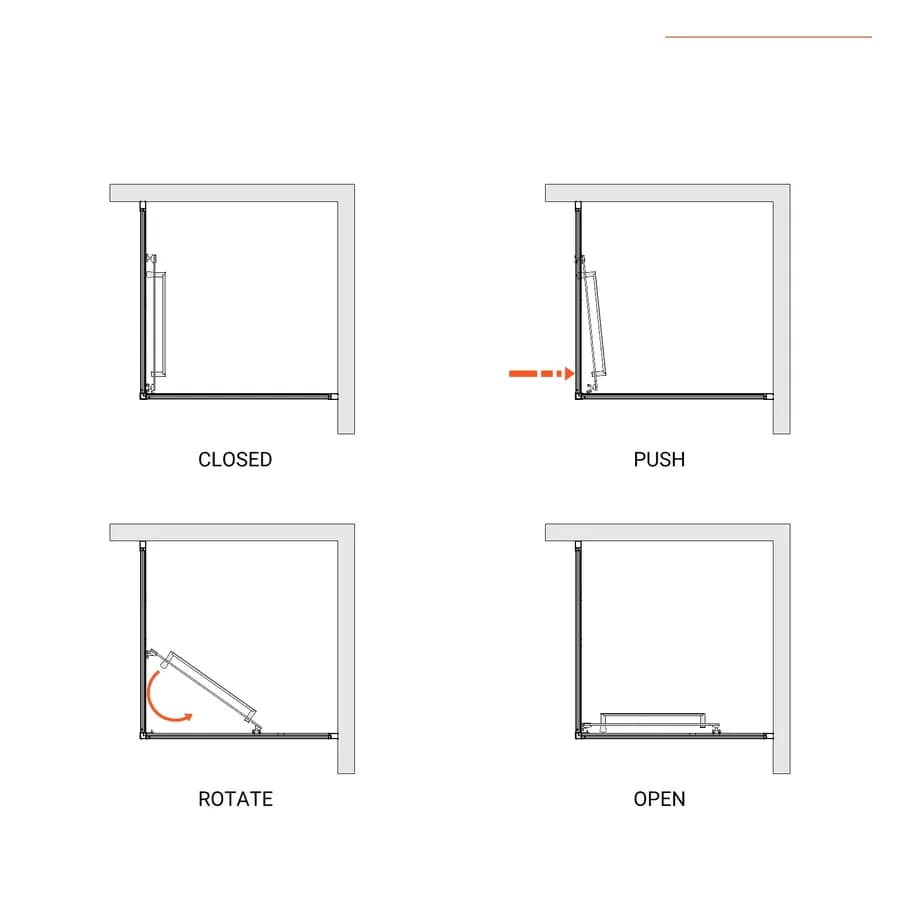 Box doccia 100x80 cm rototraslante con vetro temperato trasparente e profilo nero 195h - Nook
