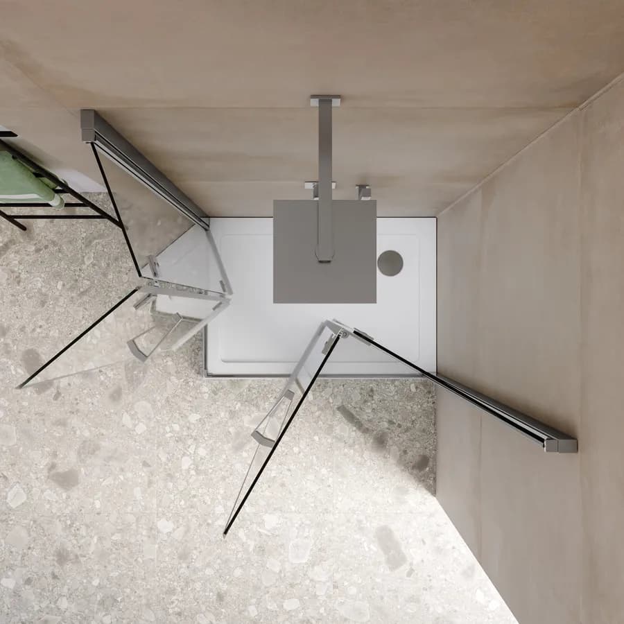 Box doccia 75x105 cm doppio soffietto vetro anticalcare trasparente profilo cromo 195h - Flexy