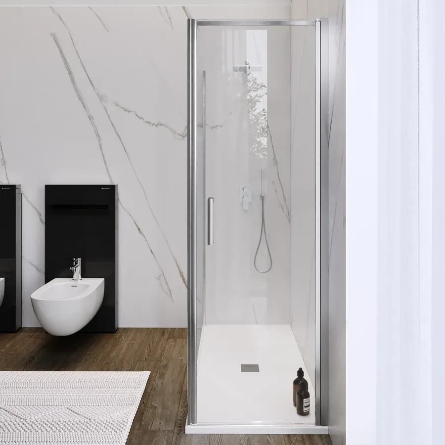 Box doccia 160X70 cm battente con vetro anticalcare trasparente e profilo cromo 200h - Artego