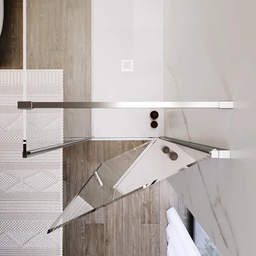 Box doccia 160X70 cm battente con vetro anticalcare trasparente e profilo cromo 200h - Artego