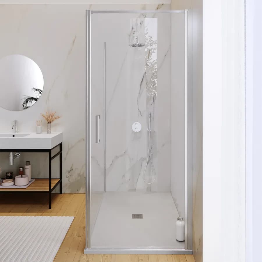 Box doccia 160X90 cm battente con vetro anticalcare trasparente e profilo cromo 200h - Artego