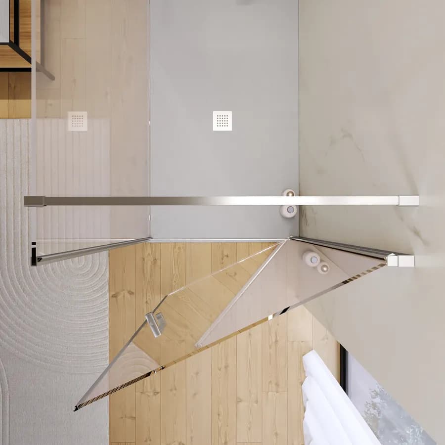 Box doccia 160X90 cm battente con vetro anticalcare trasparente e profilo cromo 200h - Artego