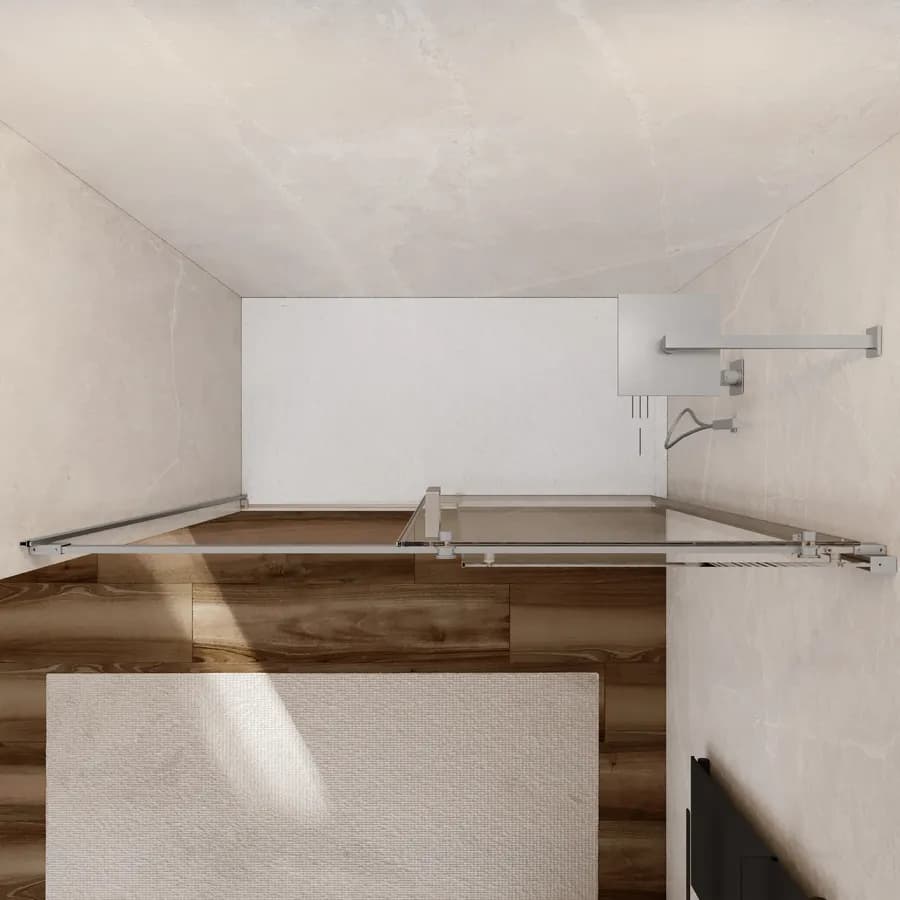 Box doccia nicchia 170 cm scorrevole vetro anticalcare trasparente e profilo cromo 200h - Lucy