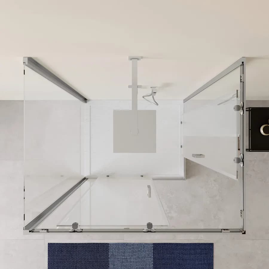 Box doccia 3 lati 70x100x70 cm doppio scorrevole con vetro trasparente e profilo cromo 200h - Skin