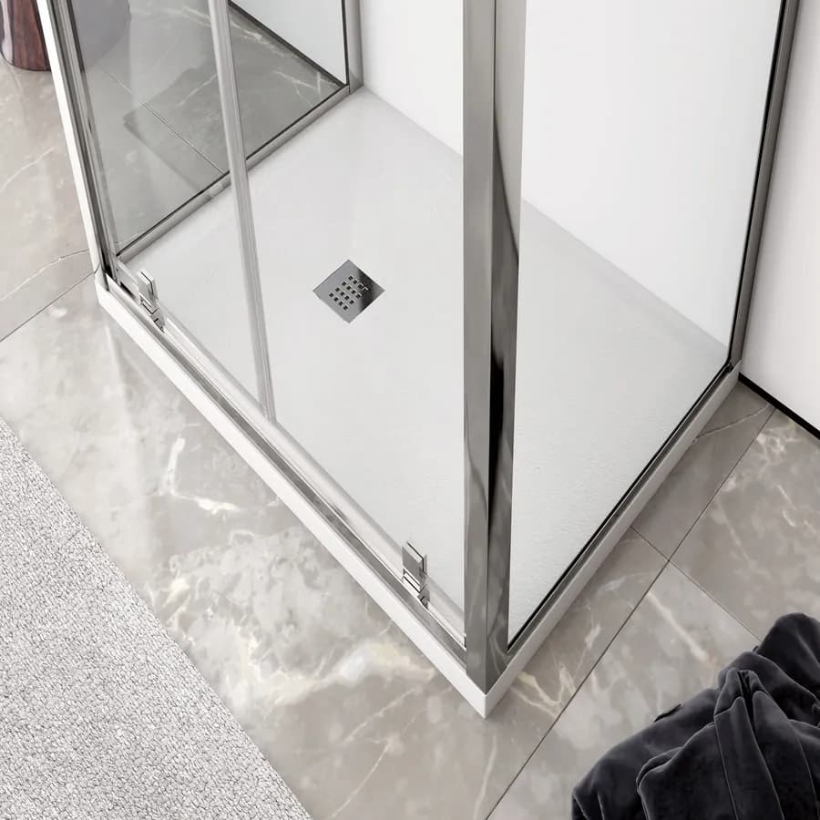 Box 3 lati 70x100x70 cm doppio battente vetro trasparente anticalcare profilo cromo 195h - Moritz