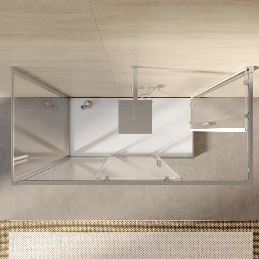 Box 3 lati 70x140x70 cm doppio scorrevole vetro trasparente anticalcare profilo cromo 195h - Moritz