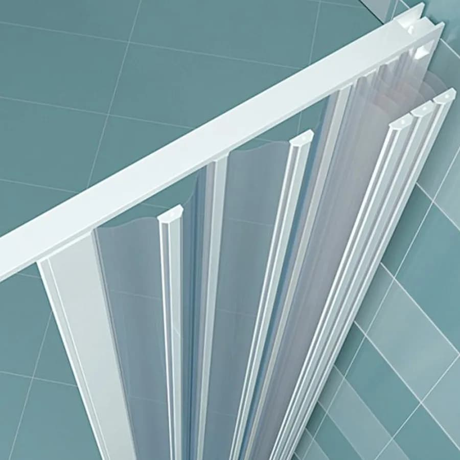 Box doccia 3 lati a soffietto apertura centrale 80x90x80 cm riducibile fino a 70x80x70 cm