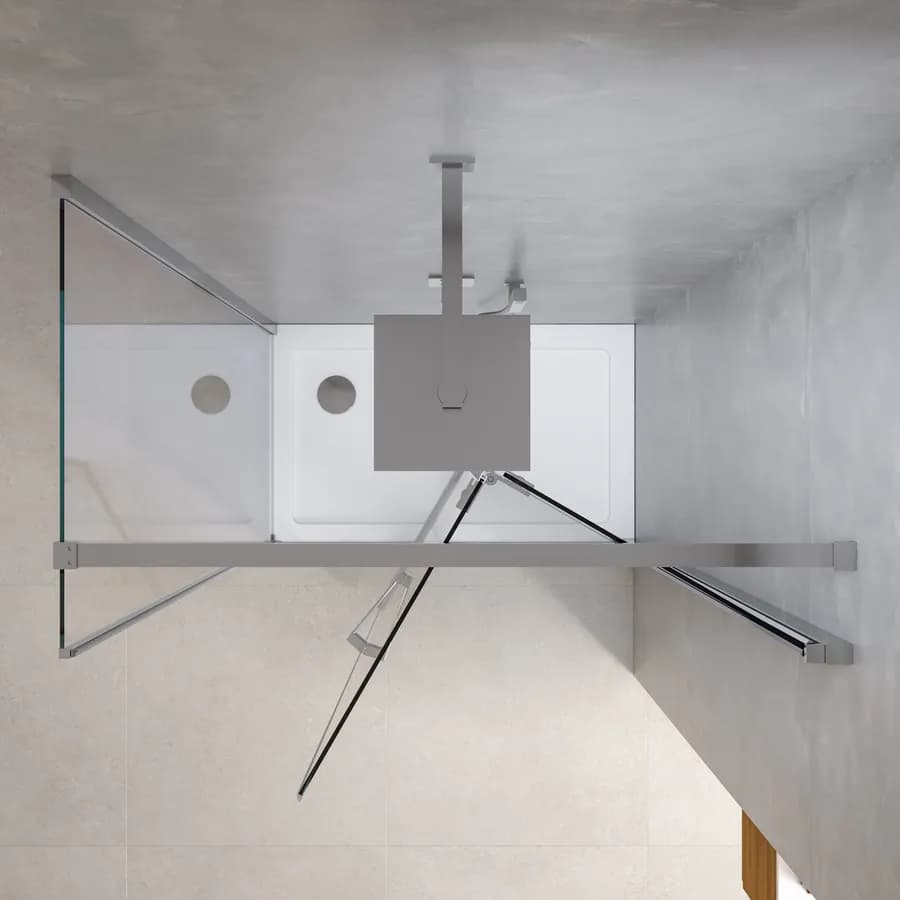 Box doccia 65x100 cm a soffietto vetro anticalcare trasparente profilo cromo 195h - Flexy