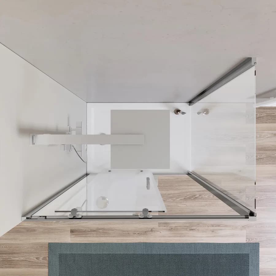 Box doccia 70x100 cm scorrevole con vetro trasparente e profilo cromo 200h - Skin