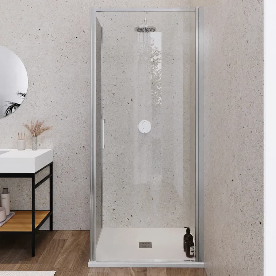 Box doccia 70X100 cm lato fisso specchiato con battente e profilo cromo 200h - Artego Duo