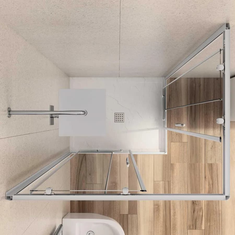Box doccia 70X100 cm scorrevole con vetro trasparente e profilo bianco 185h - Lite