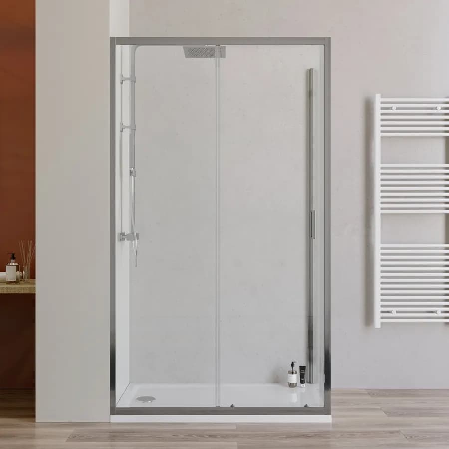 Box doccia 70x115 cm scorrevole con vetro trasparente e profilo cromo 200h - Skin