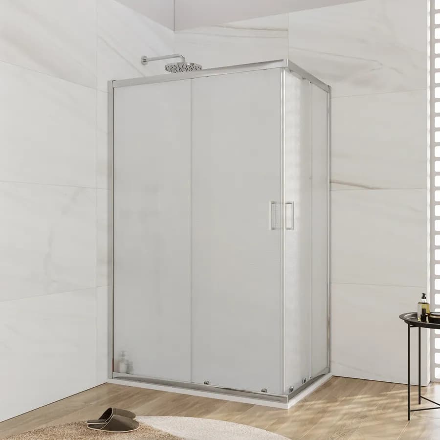 Box doccia 70x120 cm doppio scorrevole vetro temperato 6mm stampato 185h - Young