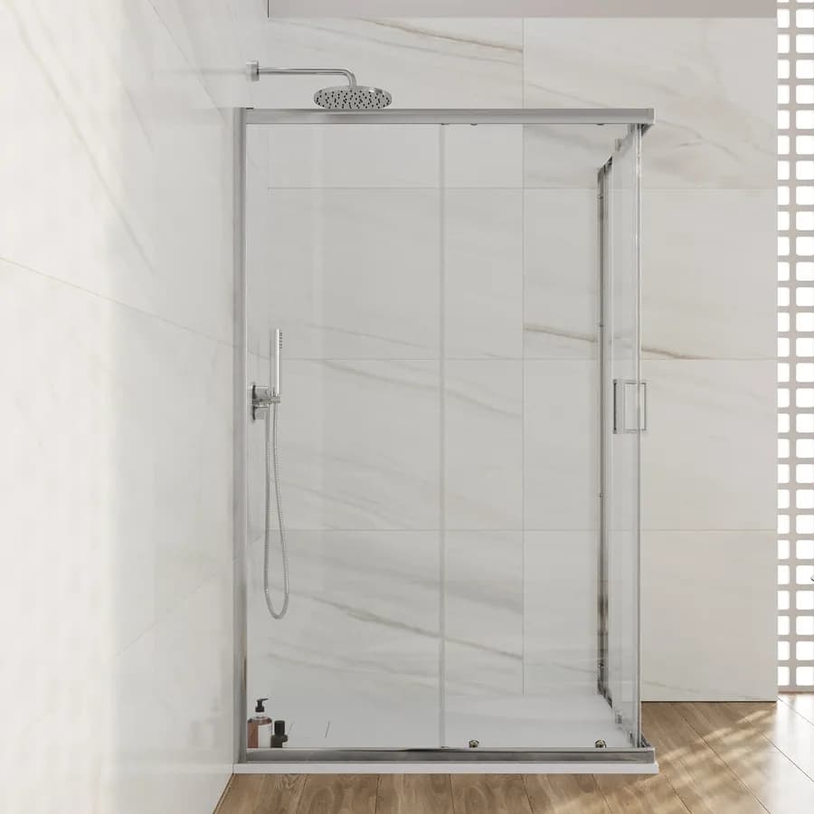 Box doccia 70x120 cm doppio scorrevole vetro temperato 6mm trasparente 185h - Young