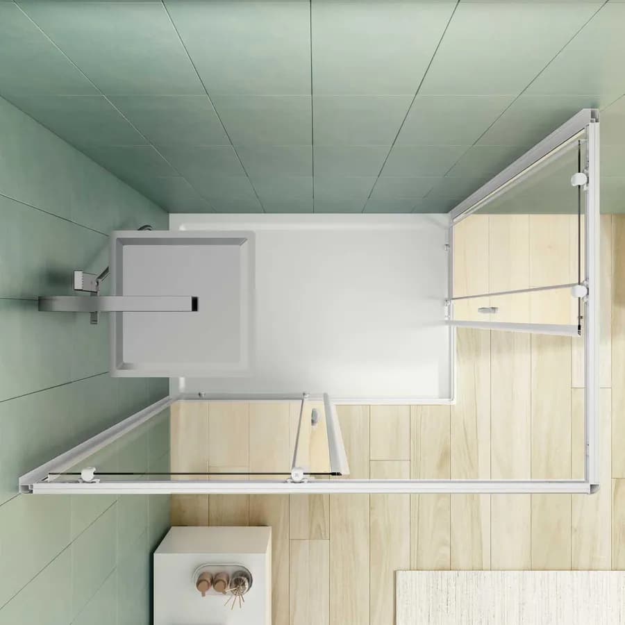 Box doccia 70X120 cm scorrevole con vetro trasparente e profilo bianco 185h - Lite