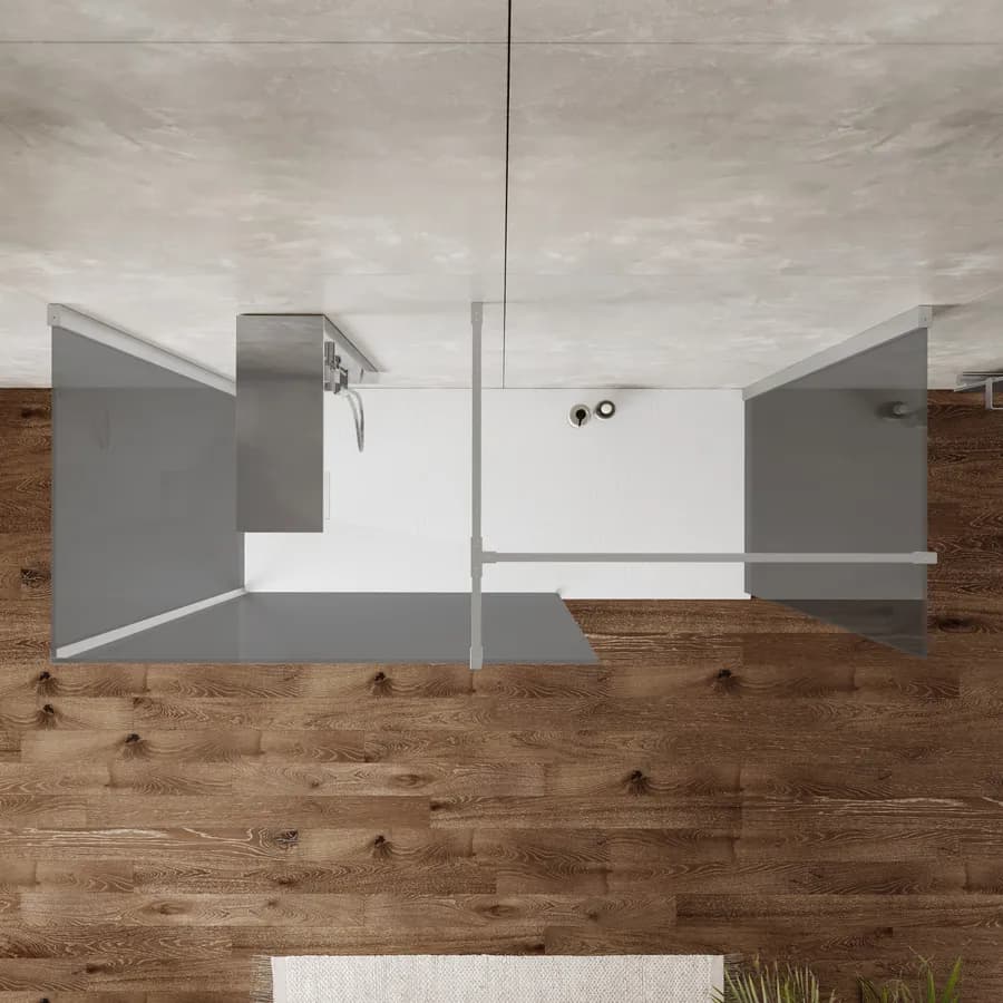 Box doccia 70x120x70 tre lati per sostituzione vasca da bagno walk-in fume - Keep