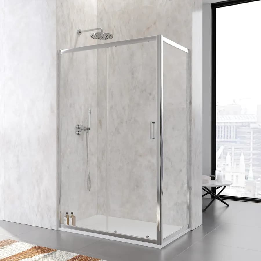 Box doccia 70x125 cm scorrevole vetro temperato 6mm trasparente 185h - Young