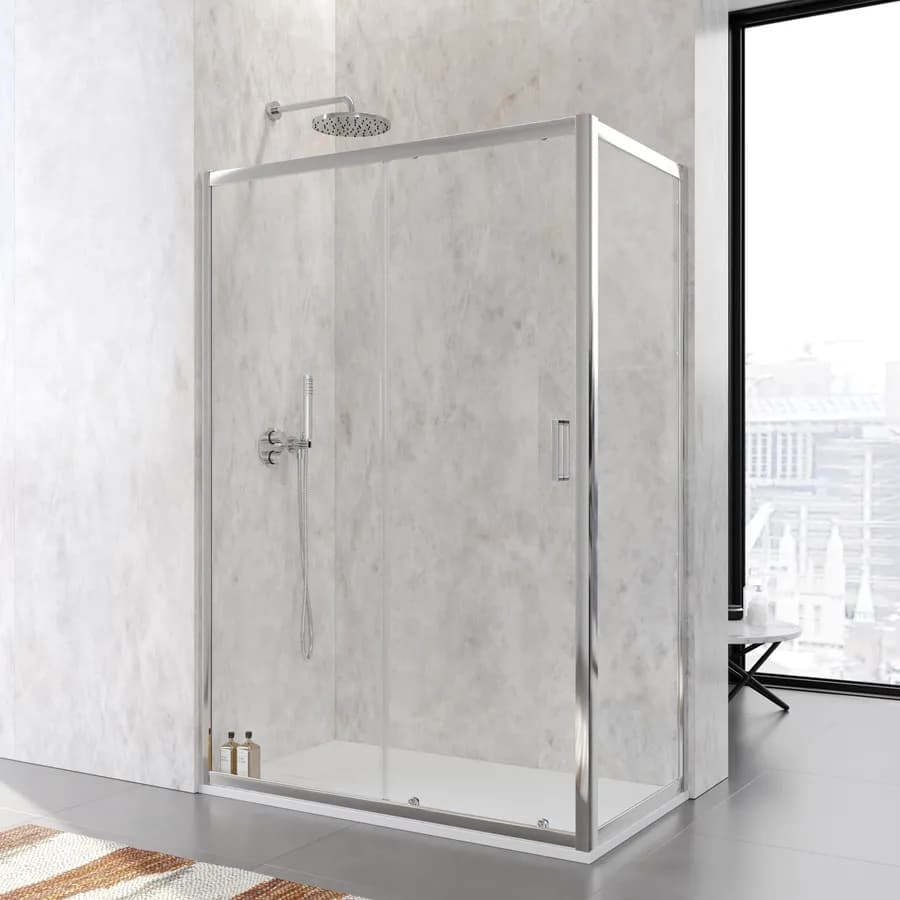 Box doccia 70x130 cm scorrevole vetro temperato 6mm trasparente 185h - Young