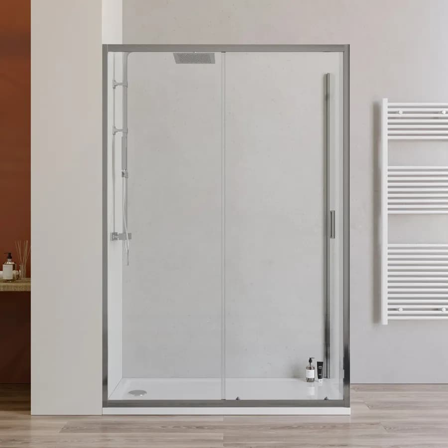 Box doccia 70x140 cm scorrevole con vetro trasparente e profilo cromo 200h - Skin