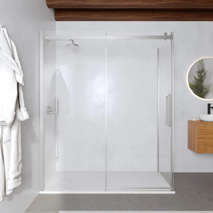 Box doccia 70x160 cm scorrevole in vetro anticalcare trasparente e profilo cromo 200h - Lucy