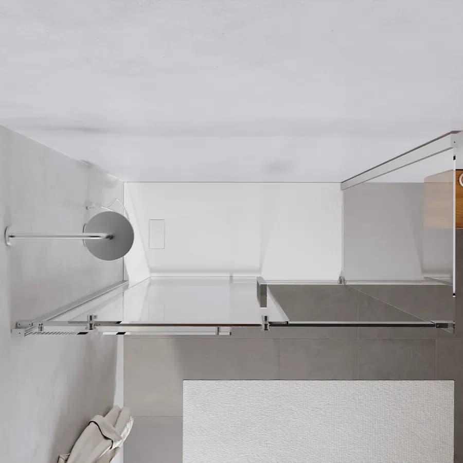 Box doccia 70x160 cm scorrevole in vetro anticalcare trasparente e profilo cromo 200h - Lucy