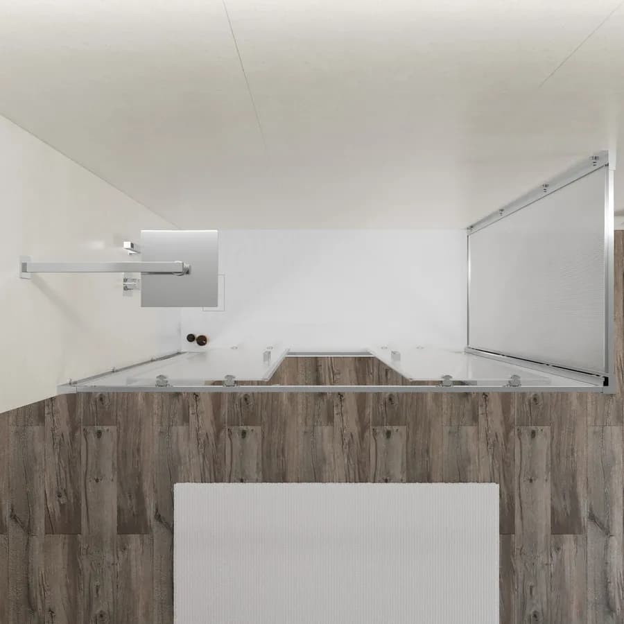 Box doccia 70x170 cm doppio scorrevole vetro temperato 6mm stampato 185h - Young