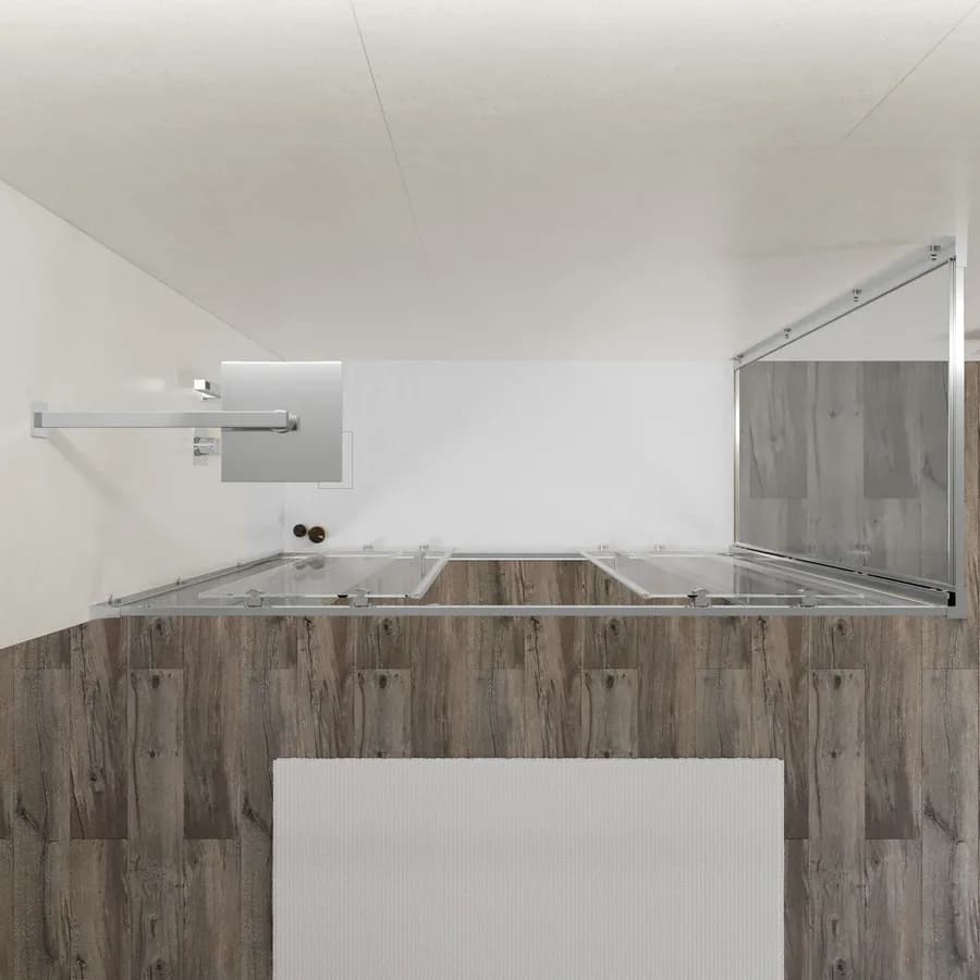 Box doccia 70x170 cm doppio scorrevole vetro temperato 6mm trasparente 185h - Young