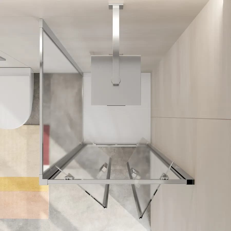 Box doccia 70x70 cm doppio battente vetro opaco profilo cromo 195h - Moritz