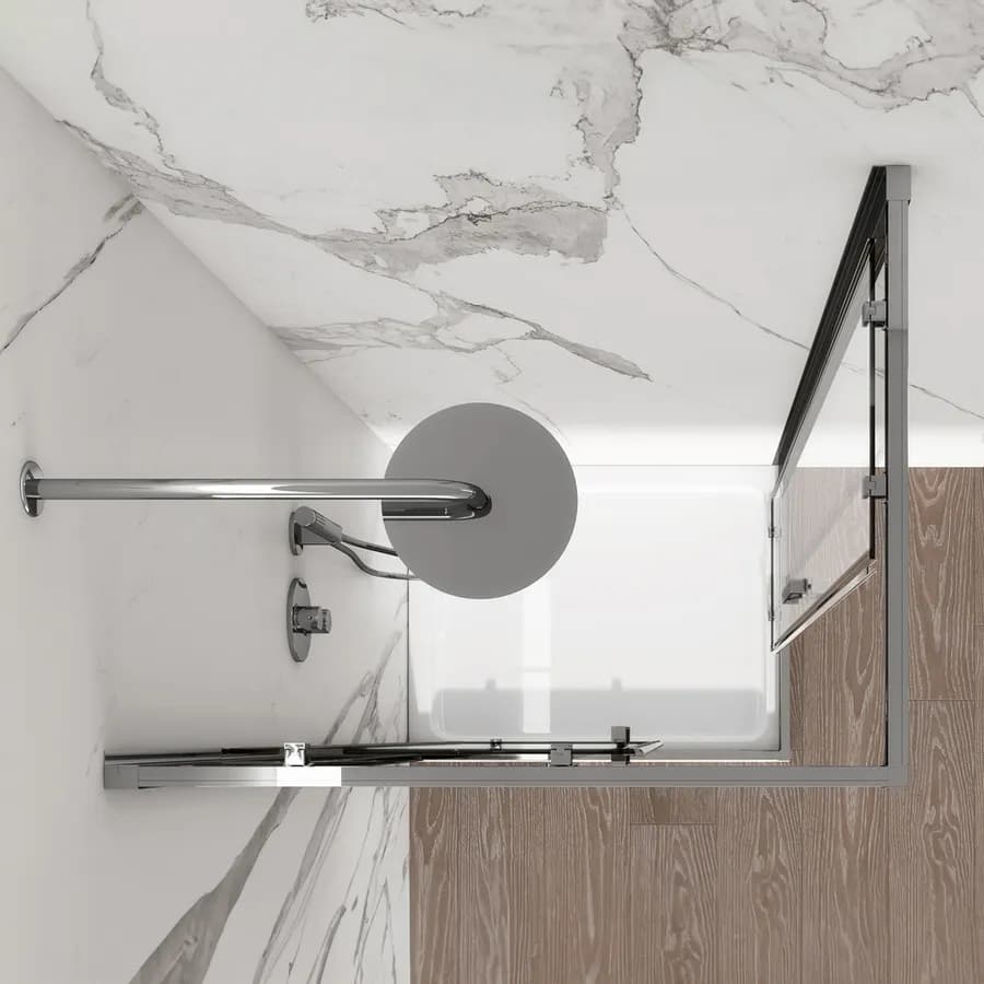 Box doccia 70x80 cm angolare scorrevole vetro opaco profilo cromo 195h - Moritz