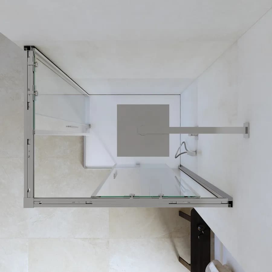Box doccia 70x90 cm angolare scorrevole con vetro trasparente e profilo cromo 195h - Silent