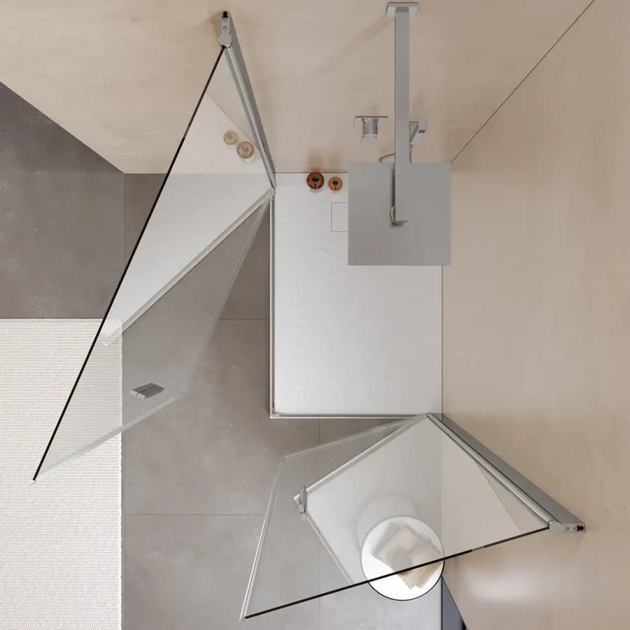 Box doccia 70x90 cm doppio battente con vetro temperato trasparente e profilo cromo 195h - Nilo
