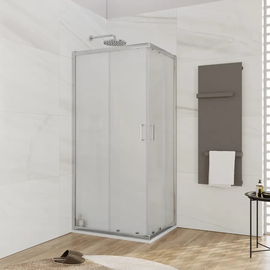 Box doccia 70x90 cm doppio scorrevole vetro temperato 6mm stampato 185h - Young