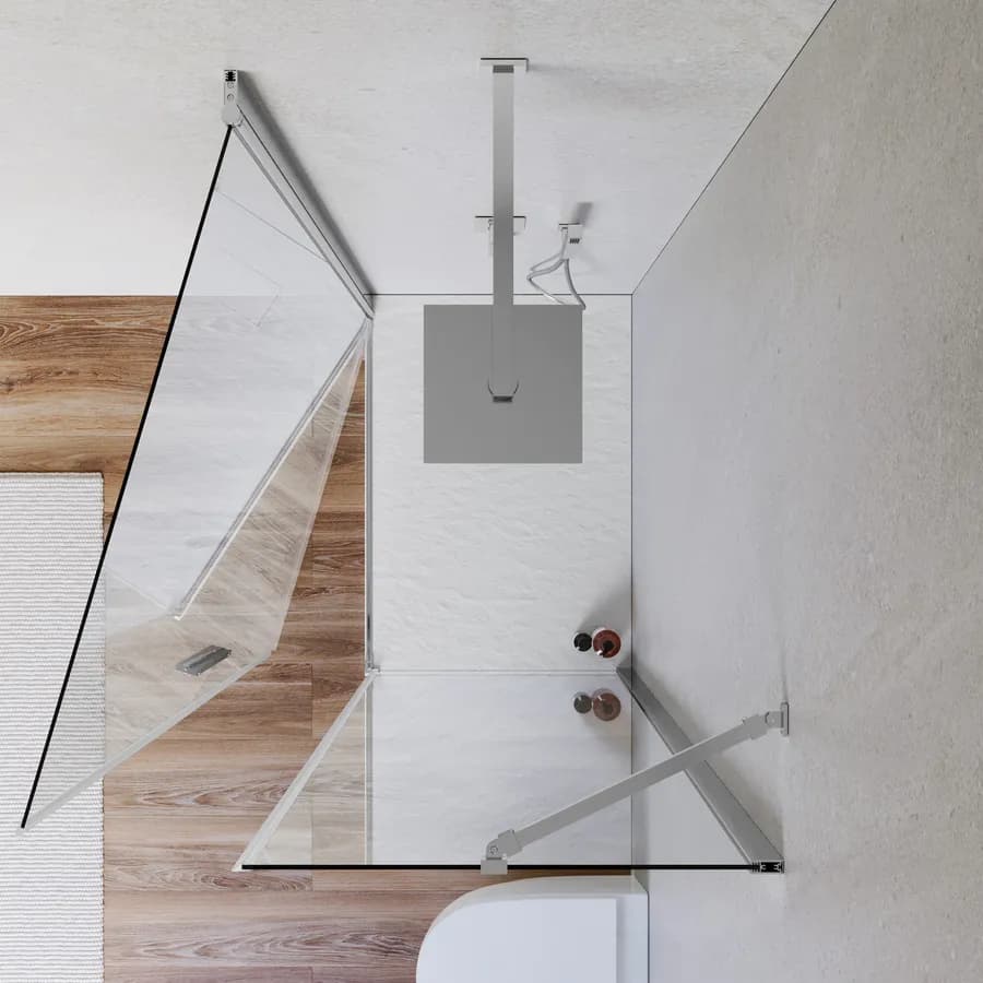 Box doccia 70x90 cm battente 90 cm con vetro temperato trasparente e profilo cromo 195h - Nilo