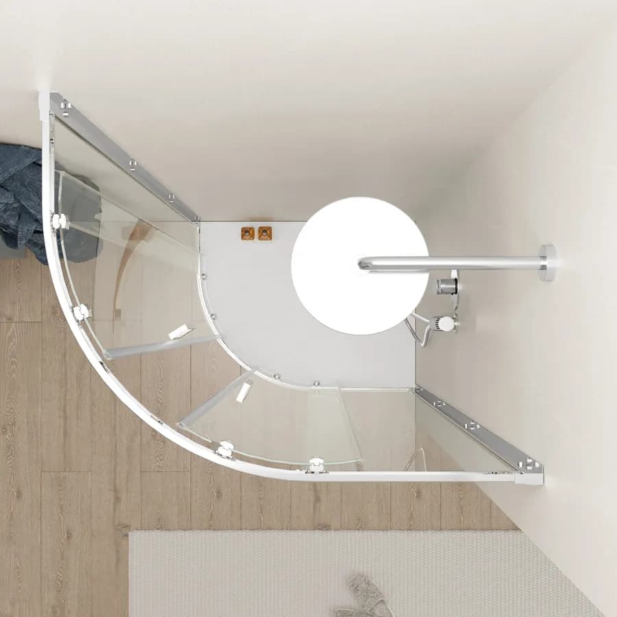Box doccia 70x90 cm semicircolare in vetro temperato trasparente telaio cromo 200h - Sky