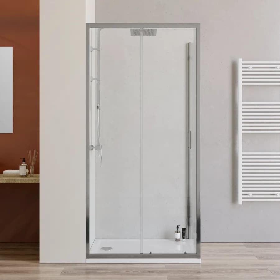 Box doccia 75x110 cm scorrevole con vetro trasparente e profilo cromo 200h - Skin