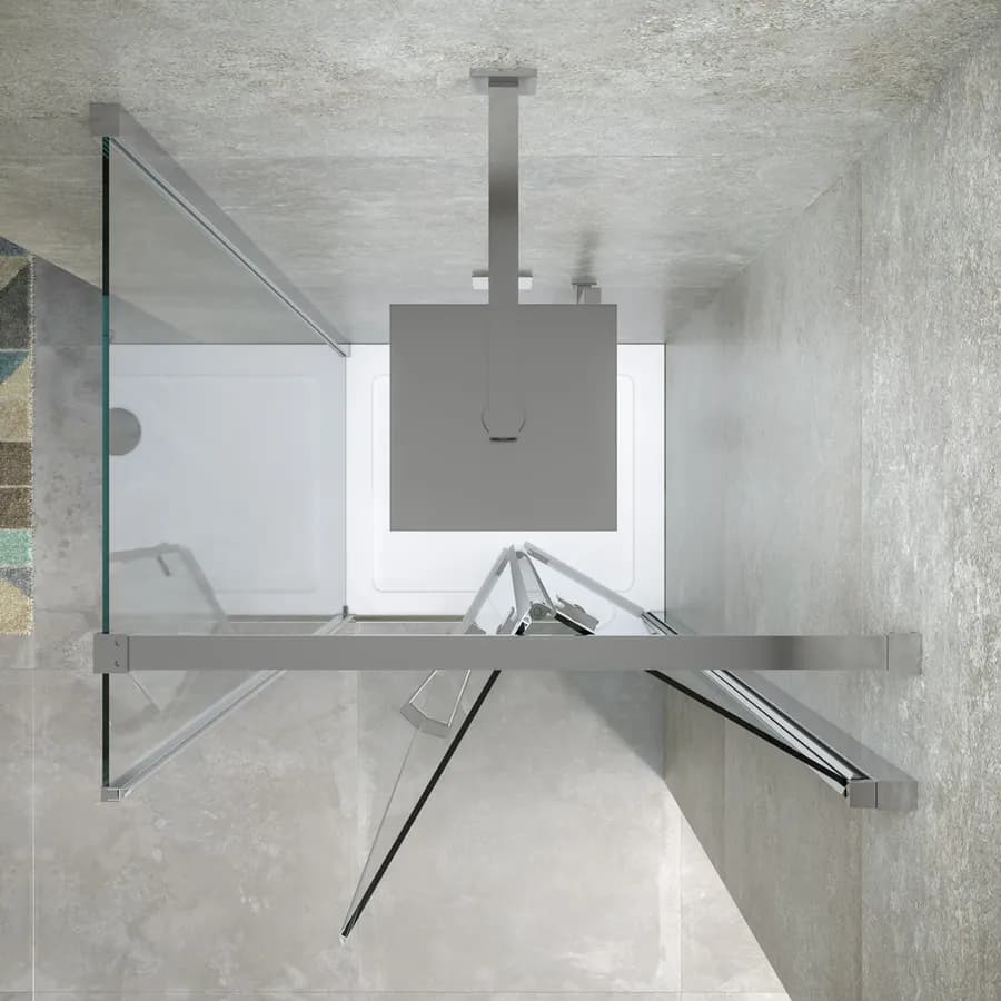 Box doccia 75x75 cm a soffietto vetro anticalcare trasparente profilo cromo 195h - Flexy