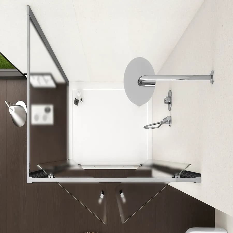 Box doccia 80x100 cm doppio battente vetro opaco profilo cromo 195h - Moritz