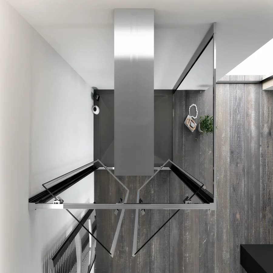 Box doccia 80x100 cm doppio battente vetro trasparente anticalcare profilo cromo 195h - Moritz