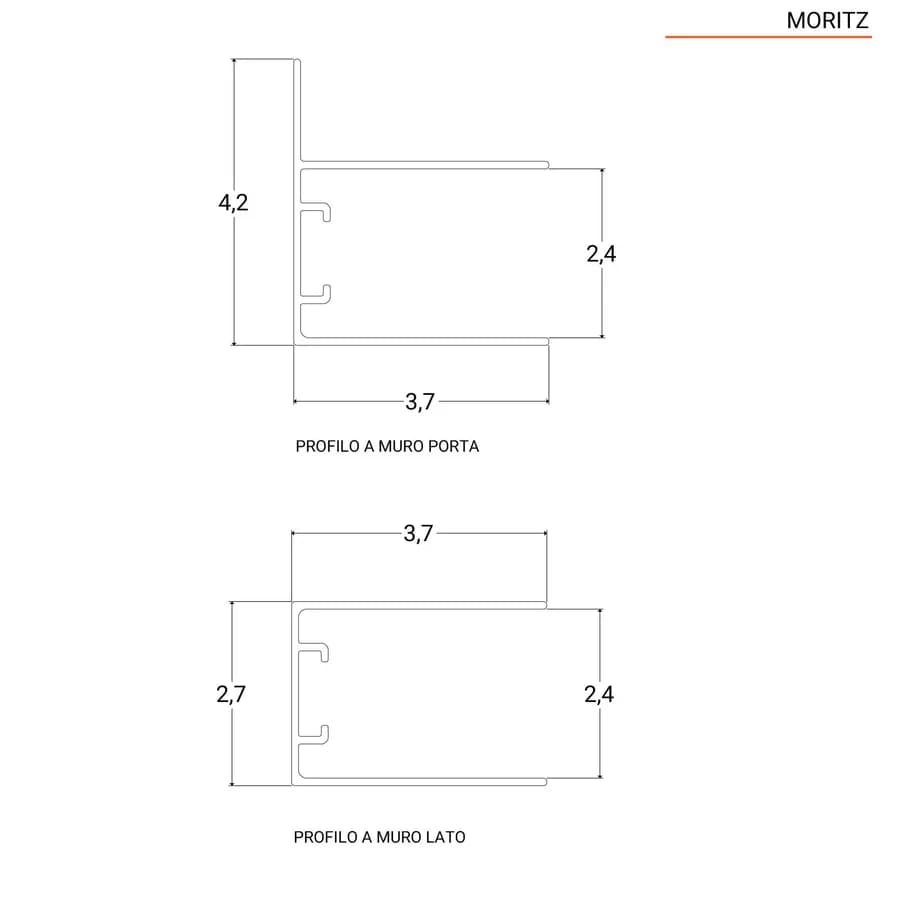 Box doccia 80x100 cm doppio battente vetro trasparente anticalcare profilo cromo 195h - Moritz