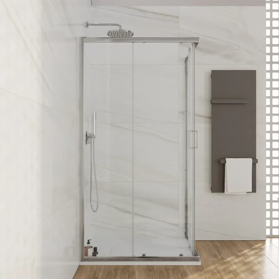 Box doccia 80x100 cm doppio scorrevole vetro temperato 6mm trasparente 185h - Young