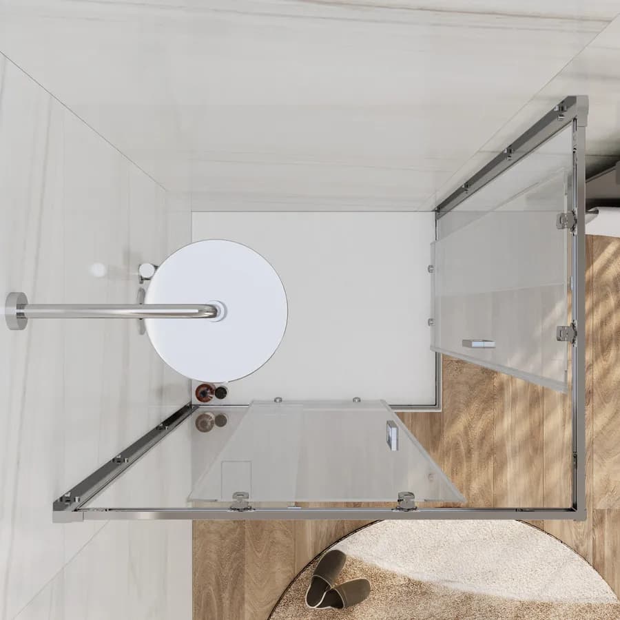 Box doccia 80x100 cm doppio scorrevole vetro temperato 6mm trasparente 185h - Young