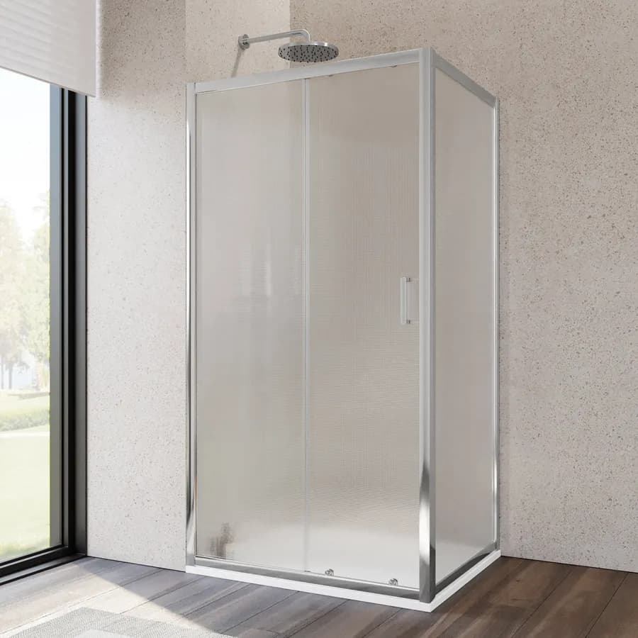 Box doccia 80x100 cm scorrevole vetro temperato 6mm stampato 185h - Young