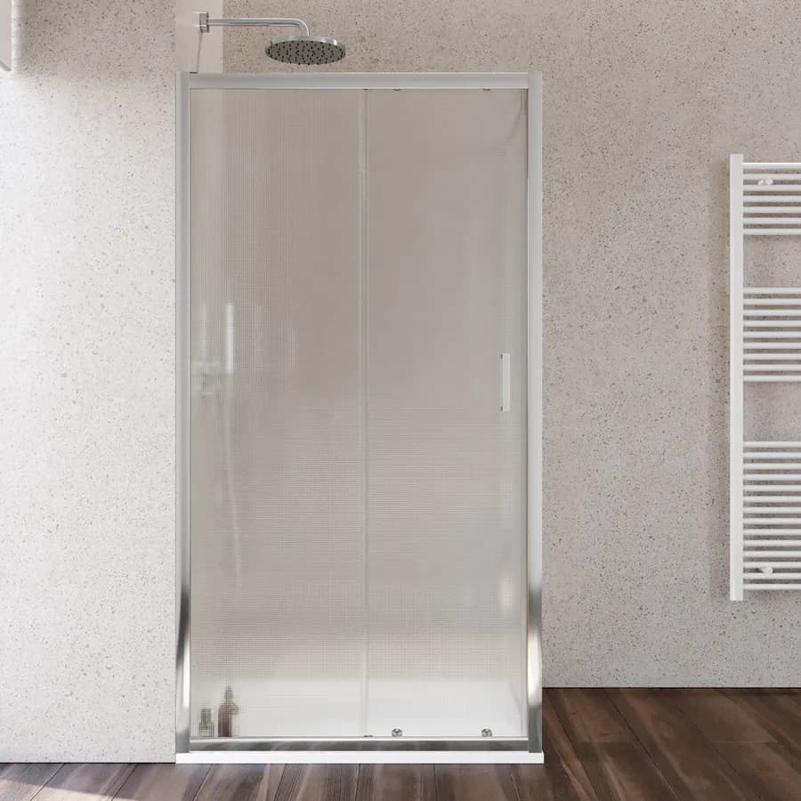 Box doccia 80x100 cm scorrevole vetro temperato 6mm stampato 185h - Young