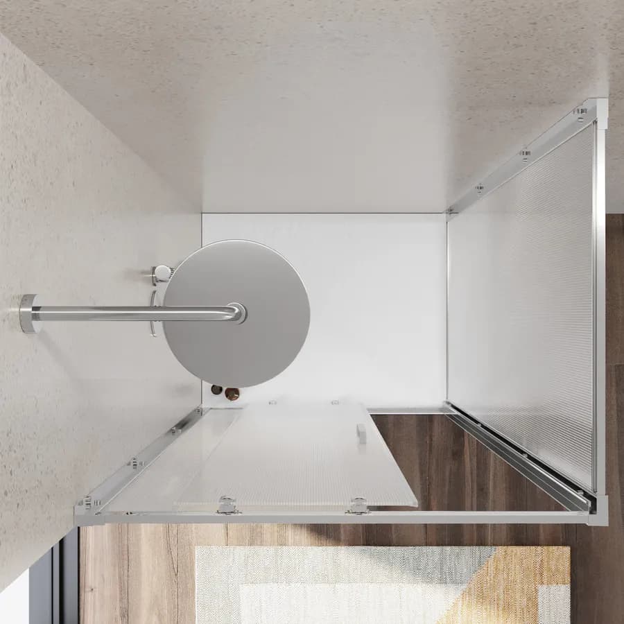 Box doccia 80x100 cm scorrevole vetro temperato 6mm stampato 185h - Young