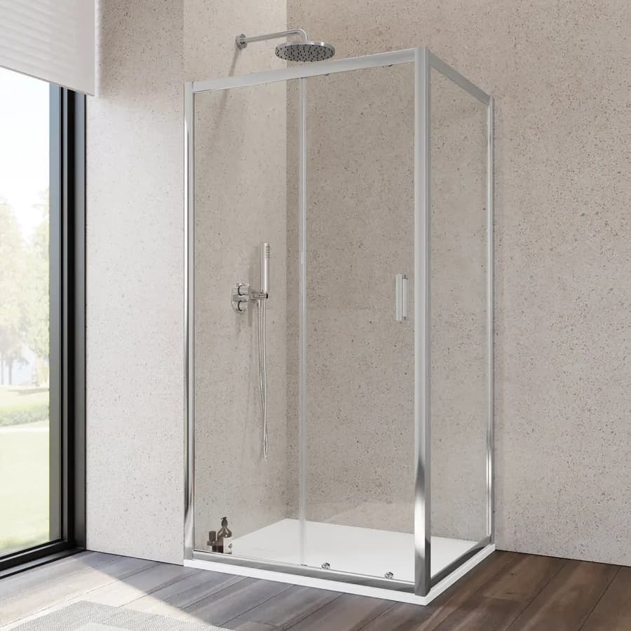 Box doccia 80x100 cm scorrevole vetro temperato 6mm trasparente 185h - Young